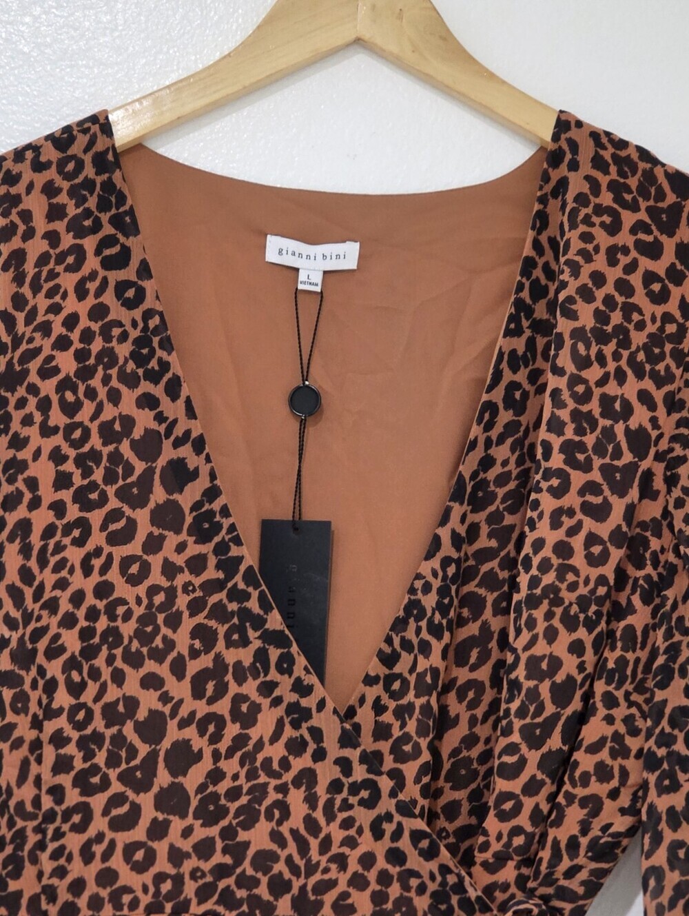 Gianni Bini Avery Leopard Long Sleeve Wrap Dress - Picture 4 of 7